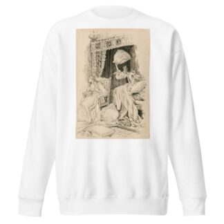 Taming of the Shrew, throwing the pillows & bedclothes about the room, so that she was forced to sit down in a chair by Louis Rhead Sweatshirt