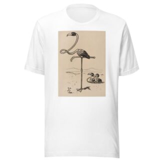 Eleven comic strip frames of flamingo shaping figures with its long neck Pl.4 by Franklin Morris Howarth T-Shirt