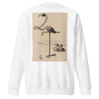 Eleven comic strip frames of flamingo shaping figures with its long neck Pl.4 by Franklin Morris Howarth Sweatshirt