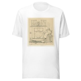 Pig sits by the fire on the wolf rug by Leonard Leslie Brooke T-Shirt