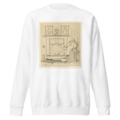 Pig sits by the fire on the wolf rug by Leonard Leslie Brooke Sweatshirt