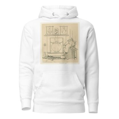 Pig sits by the fire on the wolf rug by Leonard Leslie Brooke Hoodie