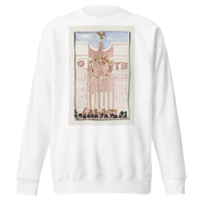 Menigte staande voor versierde gevel of monument by Carel Adolph Lion Cachet Sweatshirt