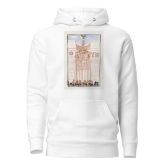 Menigte staande voor versierde gevel of monument by Carel Adolph Lion Cachet Hoodie