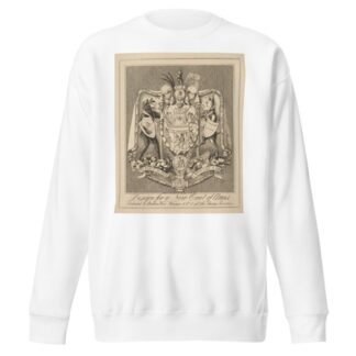 Design for a new coat of arms. Dedicated to Mothers Wood, Windsor & Co. & all the fancy Queens. by Theodore Lane Sweatshirt