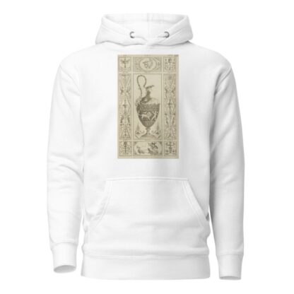 Central design of urn with scene of cherubs and lion, lion head on handle, man’s head on lid. by Michael Angelo Pergolesi Hoodie