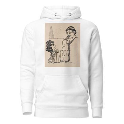 Twelve comic strip frames of Arabic woman running away with young man after argument with her father Pl.7 by Franklin Morris Howarth Hoodie