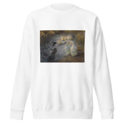 Ducks among reeds in a pond by Alexander Koester Sweatshirt