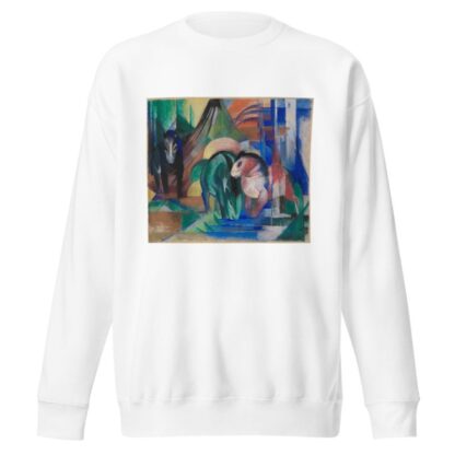 Drei Pferde am Waldwasser by Franz Marc Sweatshirt