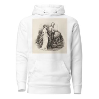 A woman representing the United States tries to comfort a woman in military garb who grieves the death of Queen Victoria of the United Kingdom by William Henry Walker Hoodie