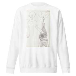 Figuur in een lange mantel met de linkerhand op een wereldbol by Samuel Jessurun de Mesquita Sweatshirt