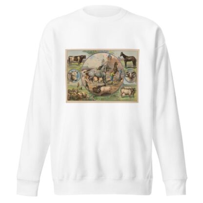 Horses and jockeys at the fair by Calvert Litho. Co Sweatshirt