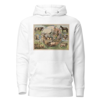 Horses and jockeys at the fair by Calvert Litho. Co Hoodie