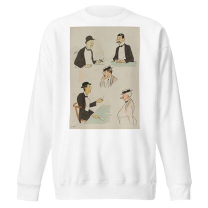 portraits de M Marghiloman, baron A de Rothschild, Vanderbilt, un japonais by Georges Goursat (Sem) Sweatshirt