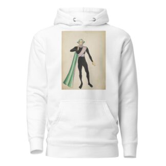 Candide: Unidentified Character in Black Bodysuit, Silver Sash, and Green Cape by Alex Jones Hoodie
