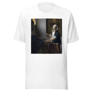 Woman Holding a Balance by Johannes Vermeer T-Shirt