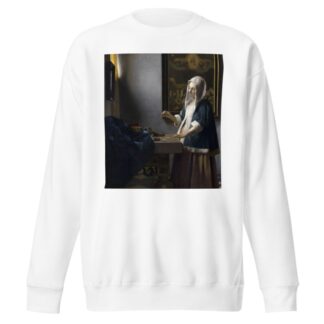 Woman Holding a Balance by Johannes Vermeer Sweatshirt