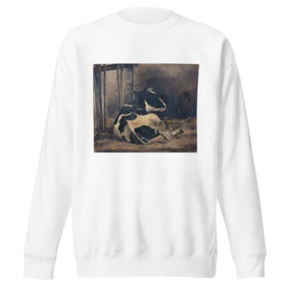Cow lying down in a cowshed by Floris Verster Sweatshirt