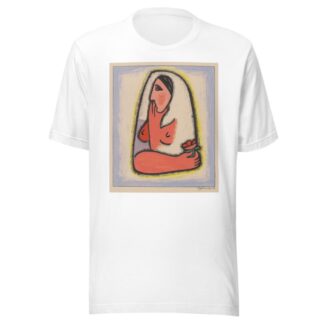 Woman with flower by Mikuláš Galanda T-Shirt