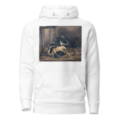 Cow lying down in a cowshed by Floris Verster Hoodie