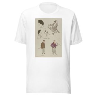 Pietro Mascagni, Xavier Leroux, Giacomo Puccini, Feodor Chaliapine, Enrico Caruso et autres personnages by Georges Goursat (Sem) T-Shirt