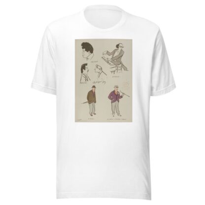 Pietro Mascagni, Xavier Leroux, Giacomo Puccini, Feodor Chaliapine, Enrico Caruso et autres personnages by Georges Goursat (Sem) T-Shirt