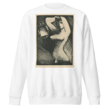 Woman in front of a mirror by Mikuláš Galanda Sweatshirt