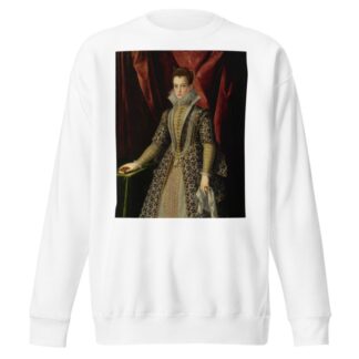 Portrait Of A Young Lady In An Embroidered Dress And Pearls by Jacopo Zucchi Sweatshirt