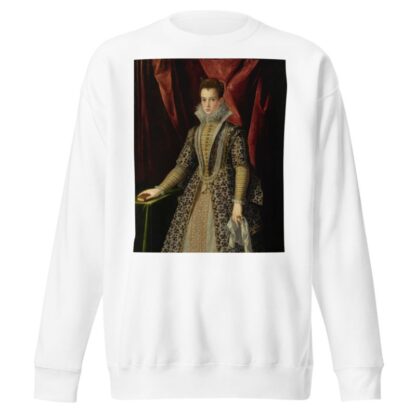 Portrait Of A Young Lady In An Embroidered Dress And Pearls by Jacopo Zucchi Sweatshirt