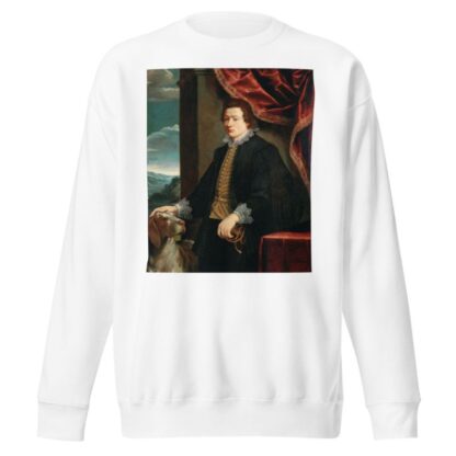 Portrait Of A Gentleman With His Dog by Genoese School Sweatshirt