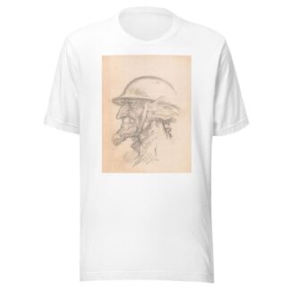 Uncle Sam wearing helmet by Oscar Edward Cesare T-Shirt