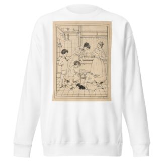 Vrouwen en kinderen met een puppy in een keuken by Nelly Spoor Sweatshirt