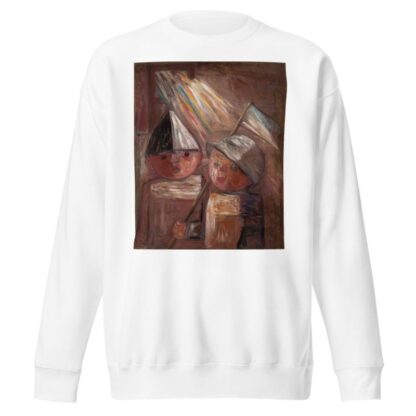 Two children with a flag by Tadeusz Makowski Sweatshirt