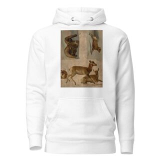 Study of Bighorn Sheep and Antelope by Albert Bierstadt Hoodie