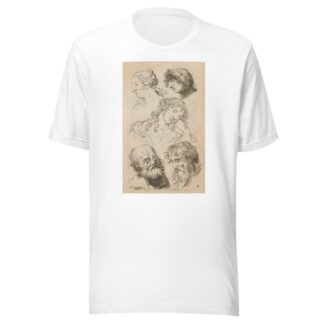 Plate II: Artist study of male heads and female head:torso by William Salmon T-Shirt
