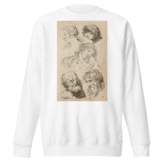 Plate II: Artist study of male heads and female head:torso by William Salmon Sweatshirt