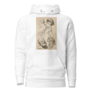 Plate II: Artist study of male heads and female head:torso by William Salmon Hoodie