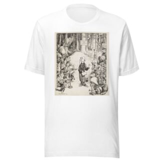 A minister preaches in the forrest to a group of animals, most of them taking notes by William Henry Walker T-Shirt