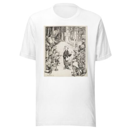 A minister preaches in the forrest to a group of animals, most of them taking notes by William Henry Walker T-Shirt