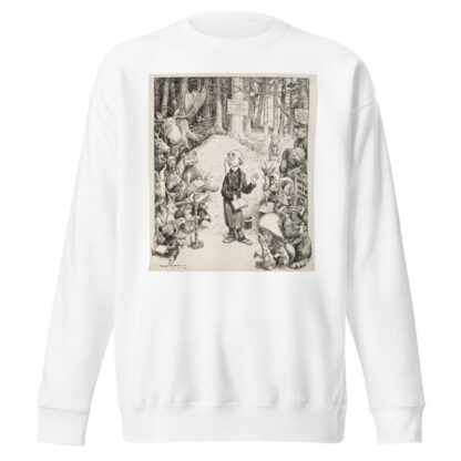 A minister preaches in the forrest to a group of animals, most of them taking notes by William Henry Walker Sweatshirt