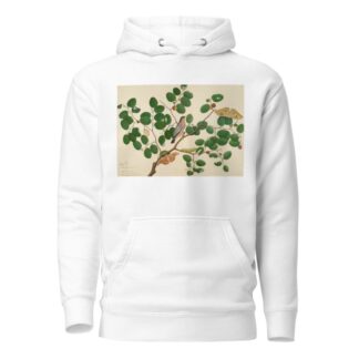 Brahminy Starling with Two Antheraea Moths, Caterpillar, and Cocoon on Indian Jujube Tree by Sheikh Zain al-Din Hoodie
