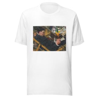 Portrait of a man reading by Paul Kotlarevsky T-Shirt