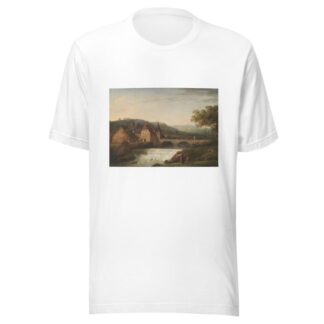 The Bridge and the Waterfall at Dornach, Switzerland by Jens Juel T-Shirt