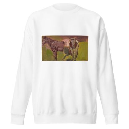 Two horses, sketch by Włodzimierz Tetmajer Sweatshirt