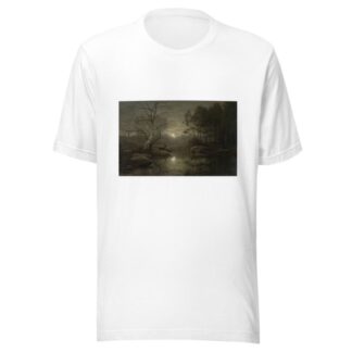 Forest Landscape in the Moonlight by Georg Eduard Otto Saal T-Shirt