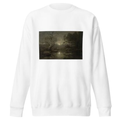 Forest Landscape in the Moonlight by Georg Eduard Otto Saal Sweatshirt