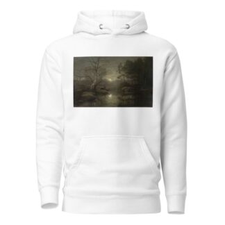 Forest Landscape in the Moonlight by Georg Eduard Otto Saal Hoodie