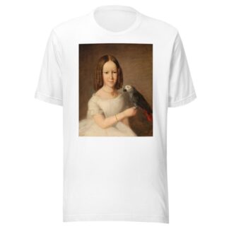 Portrait of a Girl with Grey Parrot by Anonymous T-Shirt