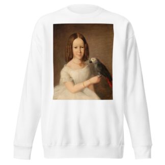 Portrait of a Girl with Grey Parrot by Anonymous Sweatshirt