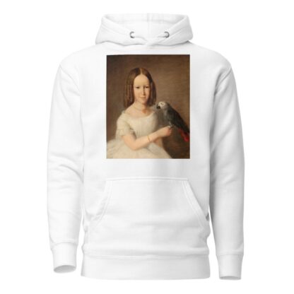 Portrait of a Girl with Grey Parrot by Anonymous Hoodie